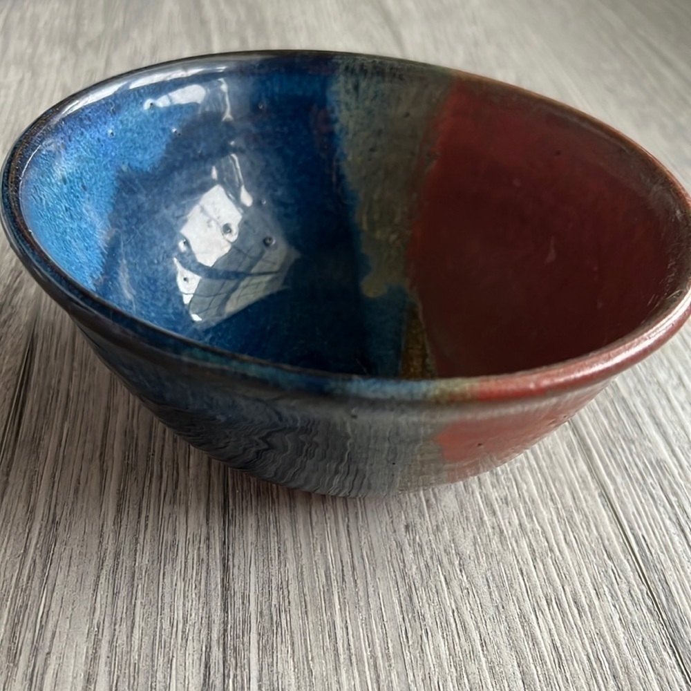 Ceramic Earthtone and Blue Bowl